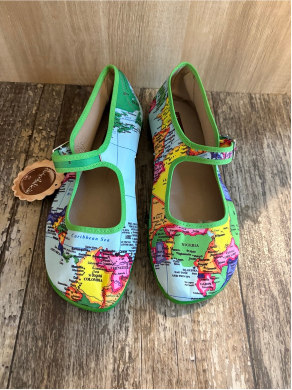 Hot Chocolate Design Chocolaticas Bon Voyage Mary Jane Flats World Map